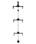 Three Bike Vertical Storage Rack, Floor To Ceiling Freestanding Hanger With 360 Degree Adjustable Hooks, heavy-duty indoor bike pole.