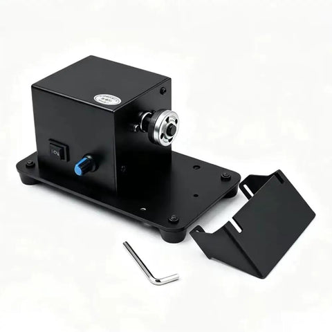 No Mess Mini Bench Top Electric Grinder And Stone Polisher Set With Rock Solid 300W Copper Motor, showing the motor and adjustable parts.