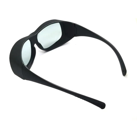 Top Shelf Heavy Duty Infrared Laser Safety Glasses Locking Down Your Sight During Holmium And Thulium Work 1900 To 3000Nm OD4 Protection side view with black frame.