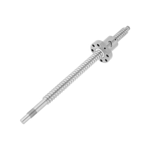 300Mm Single Rolled Ball Screw With Anti Backlash Ball Nut Built For Cnc Machines And Custom Linear Slide Kits, silver metal design.