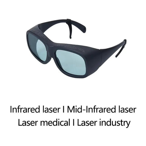 Built Tough Laser Safety Glasses With Broad 870 To 11000Nm Range And OD4 Plus Optical Density, black polycarbonate frame.