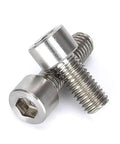Boss Level TC4 Titanium Alloy Cup Head Hex Socket Screws M16 Metric Set Screws showing two screws with hex sockets.