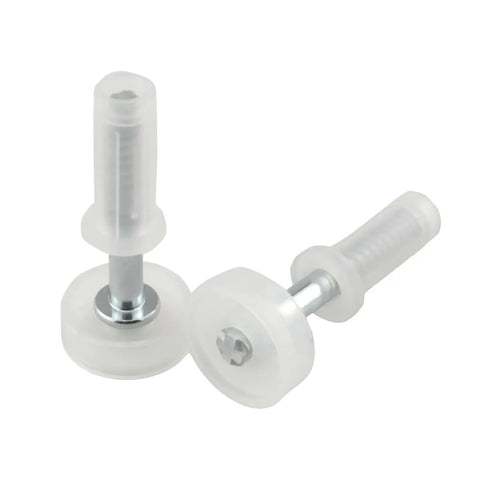 No Sweat Eight Piece Bifold Door Top Guide Roller Kit With Heavy Duty Stainless Steel Build For Slick Operation And Quick Room Divider Repair Upgrade, set of two guide rollers, stainless steel and plastic.