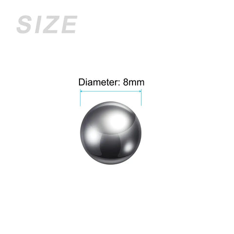 Hella Smooth 8mm Stainless Steel Bearing Balls 25 Piece Set Precision 201 Steel Beads showing an 8mm diameter bearing ball.