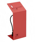 Solid As A Rock Steel Fire Extinguisher Cabinet With Smooth Sloped Front For Offices And Retail Stores Small Red Heavy Duty Safety Box Built To Last side view with fire extinguisher cutout