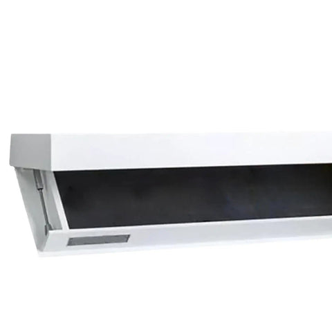 Hella Tidy White Floating Wall Shelf With Concealed Drop Down Drawer Pull Out Storage Rack Smooth Glide view of open drawer