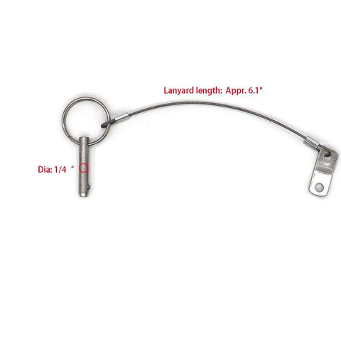 Four Pack No Fuss Quick Release Pins One Quarter Inch Diameter With Lanyard For Bimini Tops And Boat Poles Marine Grade 316 Stainless Steel That Prevents Loss Durable Marine Hardware