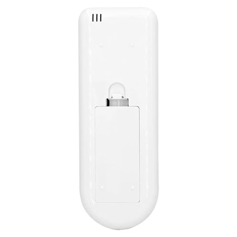 Replacement Remote Control For Portable Air Conditioner With Wall Mount Bracket Fits Select Ac Models shows rear view with battery compartment.