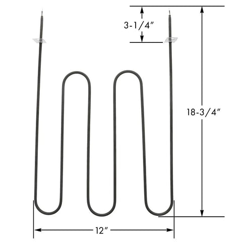 Broil Element Replacement For Frigidaire Range Models PLE FEF GLE GSE 790, Compatible Oven Broil Heating Element with dimensions