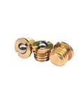 Built Tough Brass Flange Spring Ball Plungers Paired With Press Fit Wave Screws M4 Through M16 Dependable Fasteners for DIY repairs, showing detailed brass springs.