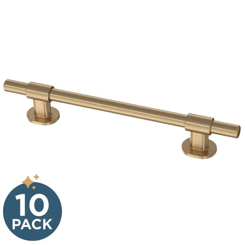 Top Shelf 10 Pack Adjustable Cabinet Handles In Elegant Champagne Bronze Finish sleek metal pull for cabinets or drawers.