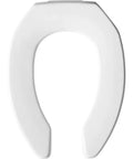 Elongated White Toilet Seat With 2 Inch Lift Raised Open Front For Easier Sitting Long Lasting Solid Plastic Commercial
