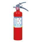 Heavy Duty 2.5LB ABC Dry Chemical Fire Extinguisher Crushes Class A B And C Flames For Kitchen Car Or Garage Setup with instructions.