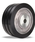 Built Tough Triple Wheel Caster Featuring Smooth Polyurethane Rollers And Aluminum Core, 8 inch diameter wheels, heavy-duty design.