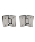 Beefy Adjustable Shower Door Hinges 90 135 180 Degrees 304 Stainless Steel Brushed Finish pair of hinges for smooth glass doors