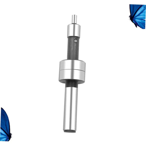 Three Piece Mechanical Sensor Set For Milling Machines, metal sensor tool, centered, with blue butterflies in corners