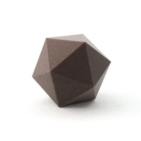 Geometric shape printed with Top Shelf 3D Printer Filament Runs Smooth As Butter And Boasts A Rich Walnut Wood Finish.