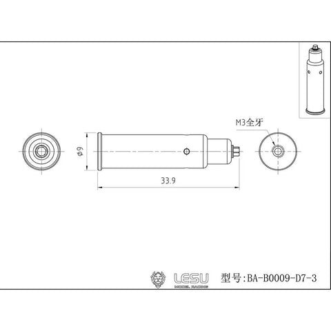 Line drawing of Rock This Legit Red Metal Fire Extinguisher For 1/14 Scale RC Hydraulic Excavator Loader Bulldozer DIY Model Kits.