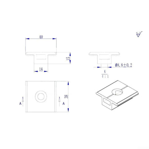 Rock Solid Solar Panel Mounting Clips 4 Pack High Strength Aluminum Alloy Wing Nuts dimensions for secure roof and ground installations.