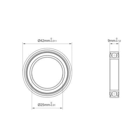 Heavy Duty 6905ZZ Thin Section Ball Bearings 10 Pack Metal Shielded High Speed Chrome Steel precision dimensions 25mm ID x 42mm OD x 7mm width