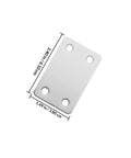 Flat Bracket Set For Diy Projects Stainless Steel Mending Plates With Screws; dimensioned view. Home Improvement Hardware 20 Pack.