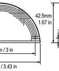 Top Shelf Antiqued Copper Cup Pulls For Kitchen Cabinets And Deep Drawers Heavy Duty Solid Metal Construction With Slick Ribbon Texture Includes All Hardware For Dead Simple Refresh dimensions diagram with measurements.