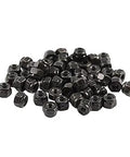 100 Pack Black M4 Nylon Lock Nuts 0.7mm Pitch Hex Self Clinching Rock Solid Jam Proof Nuts with Strong Grip Premium Carbon Steel Fasteners for Mechanical Work and DIY Builds, close-up view.