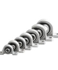 Heavy Duty Zinc Alloy Pillow Block Linear Bearing Smooth Ball Support For Industrial Gear Upgrades in varying sizes.