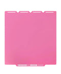 Cold Pei Build Plate For Snapmaker U1 Double Sided 276X293Mm Low Temp Printing pink surface with cutouts for easy placement.