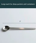 7-inch stainless steel spoon from Matcha Starter Kit With Electric Whisk And Milk Frother For Home Barista Vibes