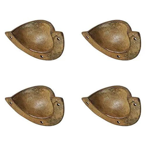 Badass Antique Iron Drawer Pull Featuring Slick Rust Living Finish Heavy Duty Zinc Construction Black Powder Coated Surface - Set of 4