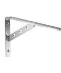 Two Pack Wall Mounted Stainless Steel Brackets With Triangular Structure Heavy Duty Shelf Brackets Adjustable Height Modern Minimalist Design Easy Install Kit Perfect For Home Office Or Garage Storage, side view.