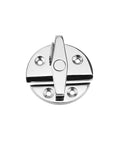 Top Shelf Rugged Ready To Rock 316 Stainless Steel Rotary Twist Lock Latch For Marine Boat Hatches Cabinet Doors And Flush Access Panels Including Screw Kit - front view with mounting holes.