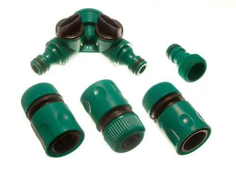 Pro Grade 3 Pack Quick Fix Hose Shut Off Connector For Half Inch Bore Plastic Green Dual Pipe Adapter Heavy Duty Snap On Garden Irrigation Tee Fitting With Leak Proof Seal