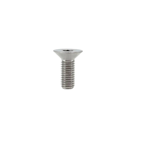 Sick Titanium Steering Wheel Bolts M5 X 12mm Six Piece Countersunk Flat Head Screw Kit close-up of single bolt showing flat head design.