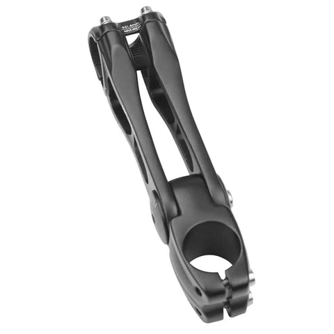 Adjustable Bike Stem Riser 145mm Universal 31.8mm And 25.4mm Clamp shown in black CNC aluminum with tilt adjustment