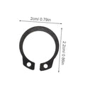 Two Pack Hydraulic Jack Circlip Retaining Snap Ring Set For External Circlips with measurements visible on white background