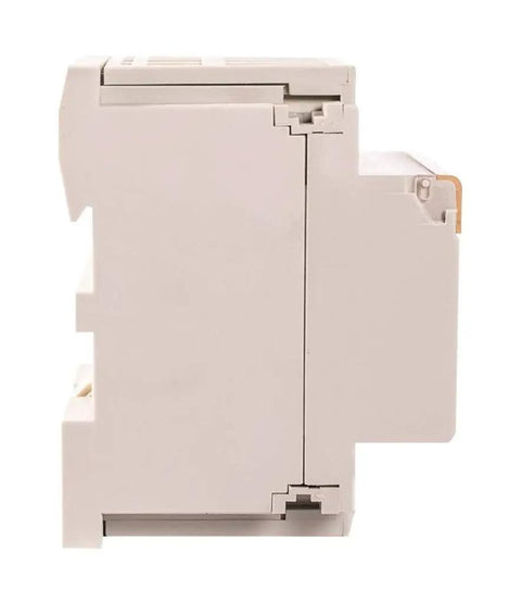 Side view of Beefy 30 Amp 4 Pole Normally Closed IEC Contactor for DIN Rail Mounting Silent Operation 110 120 VAC Coil