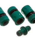 Top Shelf Garden Hose Quick Fix Connector Kit Loaded With Three Easy Swap Clips And One Male To Male Joiner Bar For Seamless 12Mm Outdoor Sprayer Line Hookups - set of green plastic connectors.