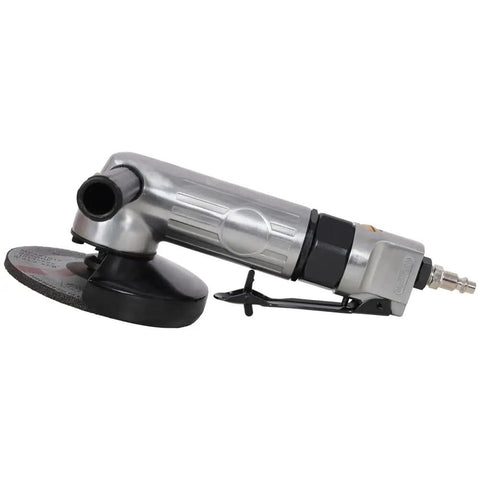 Big Dog 5 Inch Pneumatic Air Angle Grinder Heavy Duty Power Tool with black base and silver body for metal cutting and rust removal.