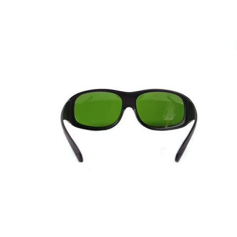 Top Shelf Laser Protective Glasses Safeguard Your Peepers Across The 200 To 1400nm Wavelength Featuring Heavy Duty Frames and Rock Solid Optical Coverage Daily, green tinted lenses.