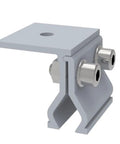 Rock Solid Aluminum Alloy Roof Clamp With Stainless Steel Screws Heavy Duty Solar Panel Mount Hardware. Side view of clamp with two screws.