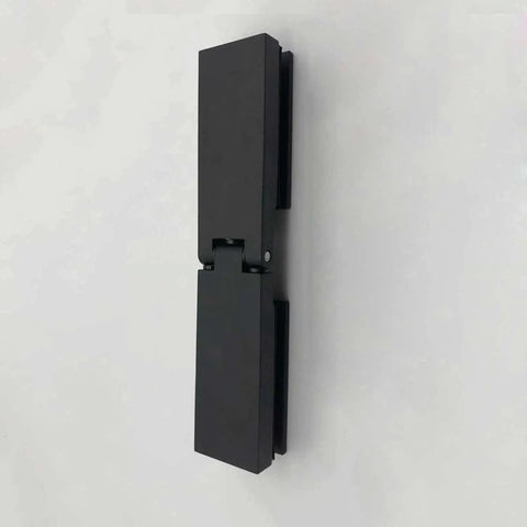 Heavy Duty Glass Shower Hinge 2 Pack Featuring 180 Degree Rotation And Solid Clamp for bathroom upgrades, black finish, durable design.