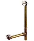 Brushed Nickel Tub Drain And Overflow Kit With Heavy Duty Brass Construction, Corrosion Resistant Finish, includes grid drain