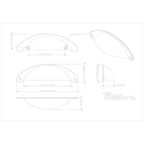 Premium Satin Bronze Cabinet Pull dimensions and details for kitchens, bathrooms, and furniture upgrades.