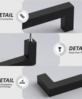 Upgrade Your Crib With Solid 10 Pack Matte Black Cabinet Handles And Drawer Pulls, showcasing tight connections and deep hole threading.