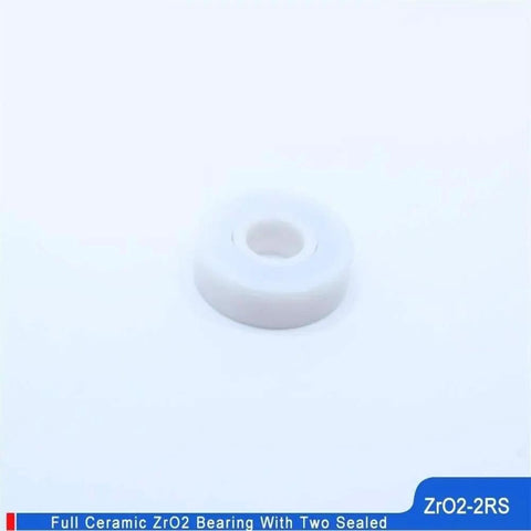 Premium Zirconia Ceramic Ball Bearing 6201 2RS Double Sealed Dust Proof P5 Precision 12X32X10 MM in white color view.