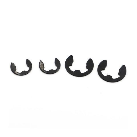 65Mn Steel E Clip Circlip Retaining Ring Washer Set For Shaft Fasteners M2 To M24 Including M3.5 M9 And M13 Ten Pieces Pack For Bearings Gears Pulleys And Shafts.