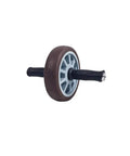 Rock Solid Multifunctional Abdominal Wheel Core Trainer With Mute Bearings, showing high grip PVC handles and antislip texture.