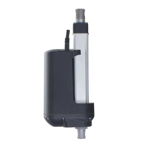 Heavy Duty Linear Actuator Savage Strength With Brushed Stainless Housing And Smooth No Sweat Electric Push Pull Motion Great For Truck Jacks And Custom Auto Lift Builds Generating 12000n Force side view image showing motor and piston.